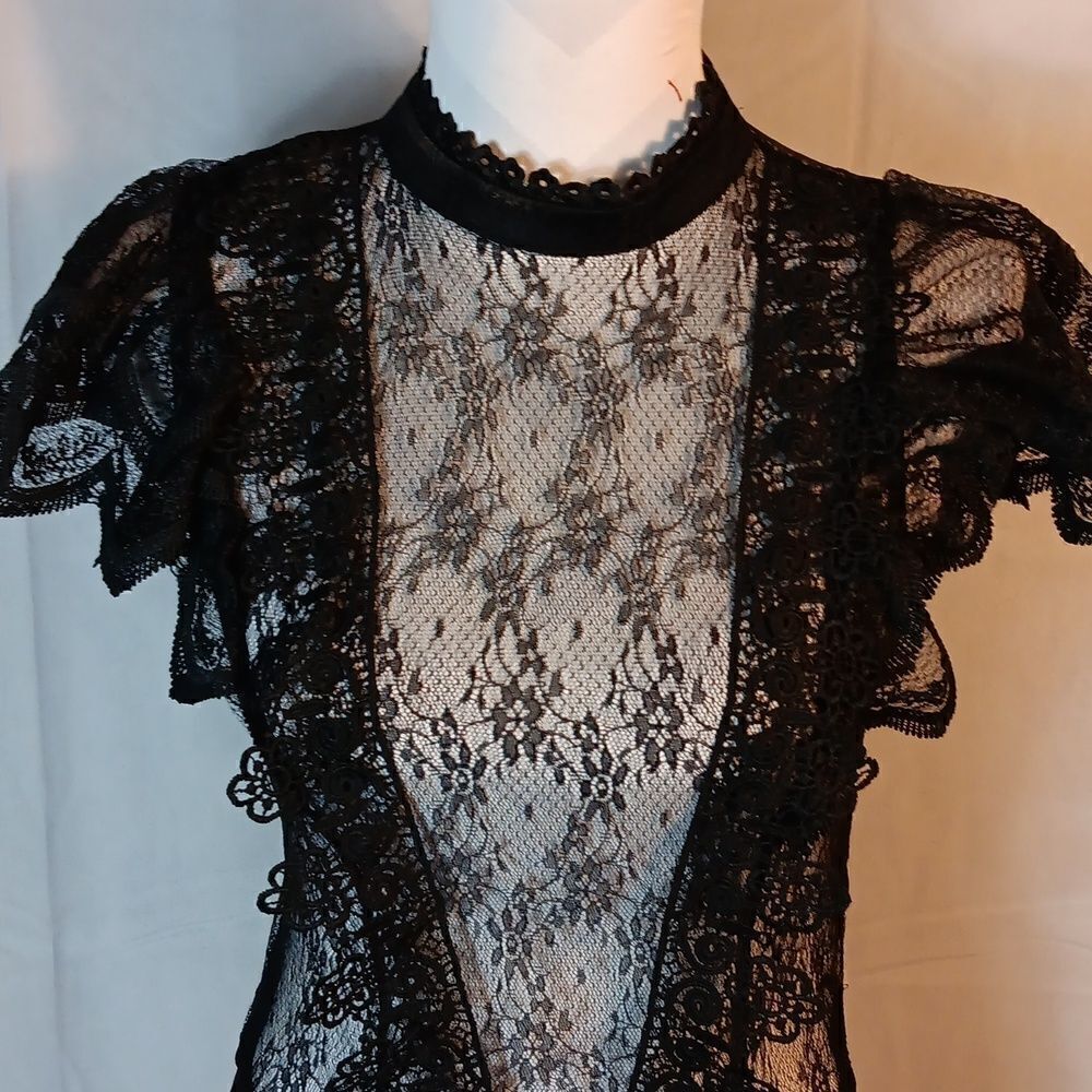 Haute Monde Lace High Neck Body Suit - Picture 2 of 7